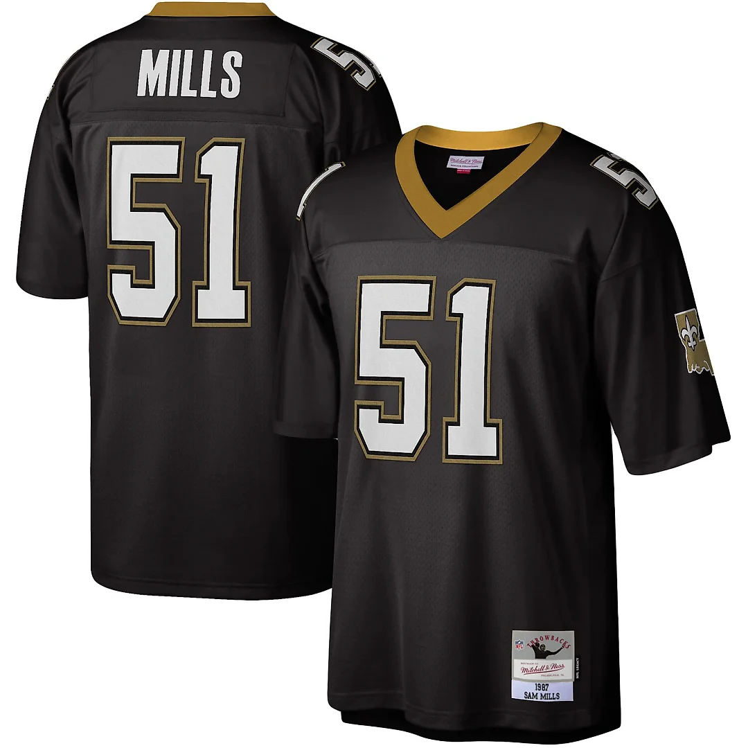 Zennovawear Sam Mills New Orleans Saints Legacy Replica Jersey - Black