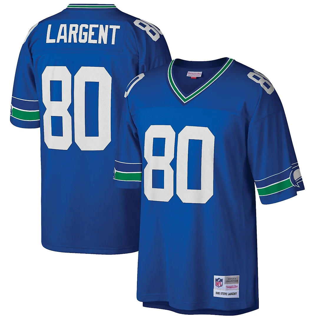 Zennovawear Steve Largent Seattle Seahawks Big & Tall 1985 Retired Player Replica Jersey - Royal
