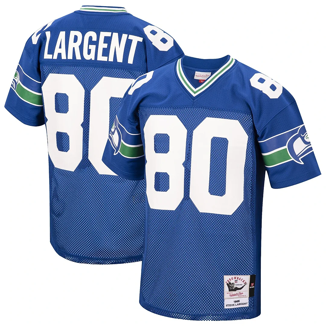 Zennovawear Steve Largent Seattle Seahawks 1985 Authentic Throwback Retired Player Jersey - Royal