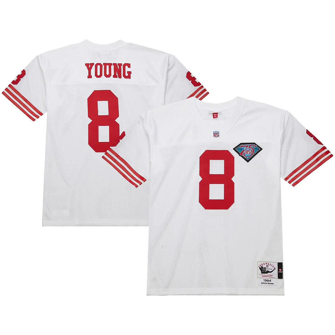 Zennovawear Steve Young San Francisco 49ers 1994 Authentic Throwback Retired Player Jersey - White