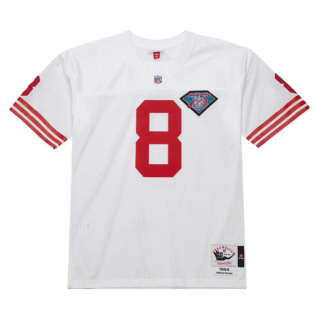 Zennovawear Steve Young San Francisco 49ers 1994 Authentic Throwback Retired Player Jersey - White