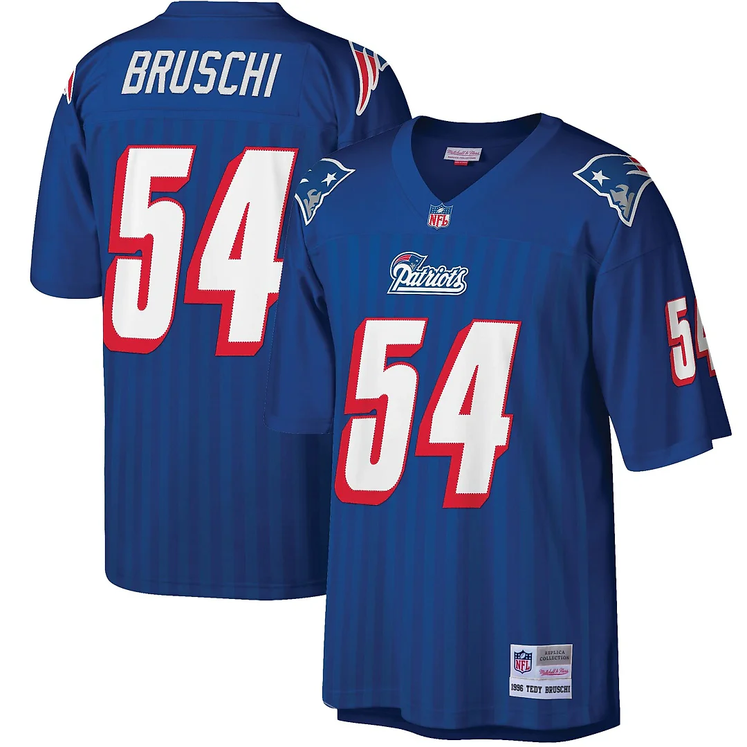 Zennovawear Tedy Bruschi New England Patriots Big & Tall 1996 Retired Player Replica Jersey - Royal