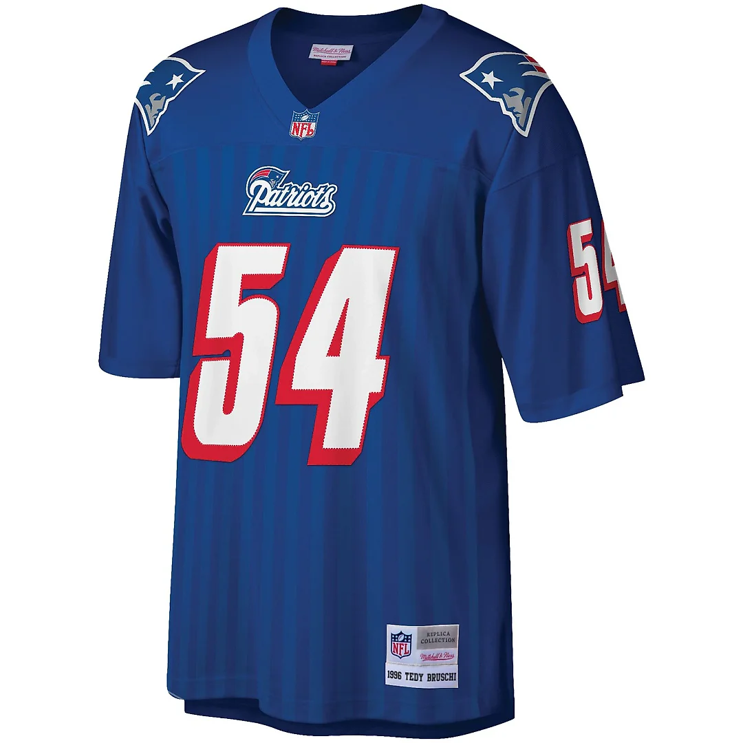 Zennovawear Tedy Bruschi New England Patriots Big & Tall 1996 Retired Player Replica Jersey - Royal