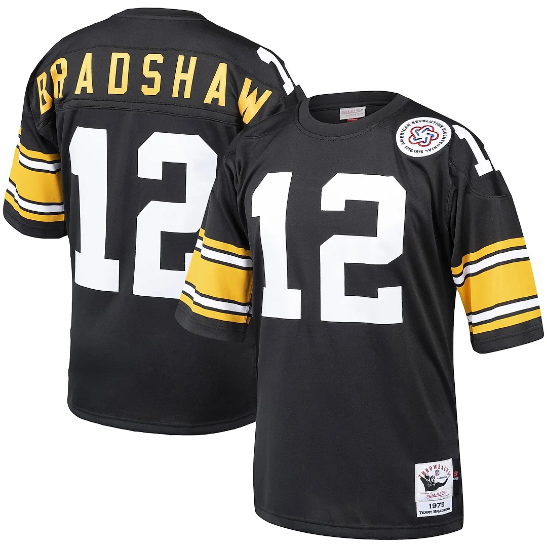 Zennovawear Terry Bradshaw Pittsburgh Steelers Authentic Throwback Retired Player Jersey - Black