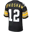 Zennovawear Terry Bradshaw Pittsburgh Steelers Authentic Throwback Retired Player Jersey - Black