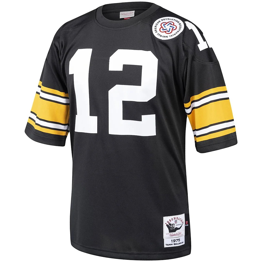 Zennovawear Terry Bradshaw Pittsburgh Steelers Authentic Throwback Retired Player Jersey - Black