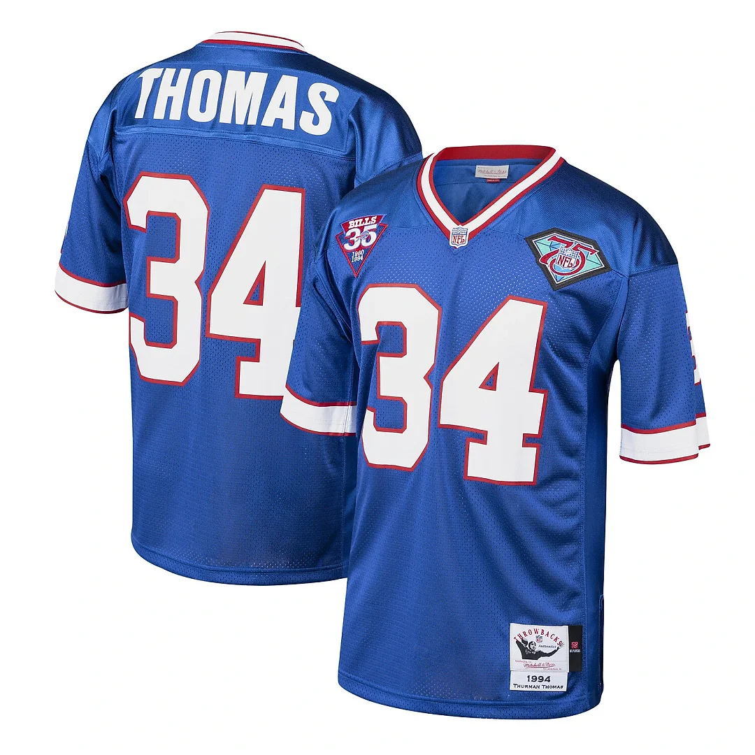 Zennovawear Thurman Thomas Buffalo Bills 1985 Authentic Throwback Retired Player Jersey - Royal