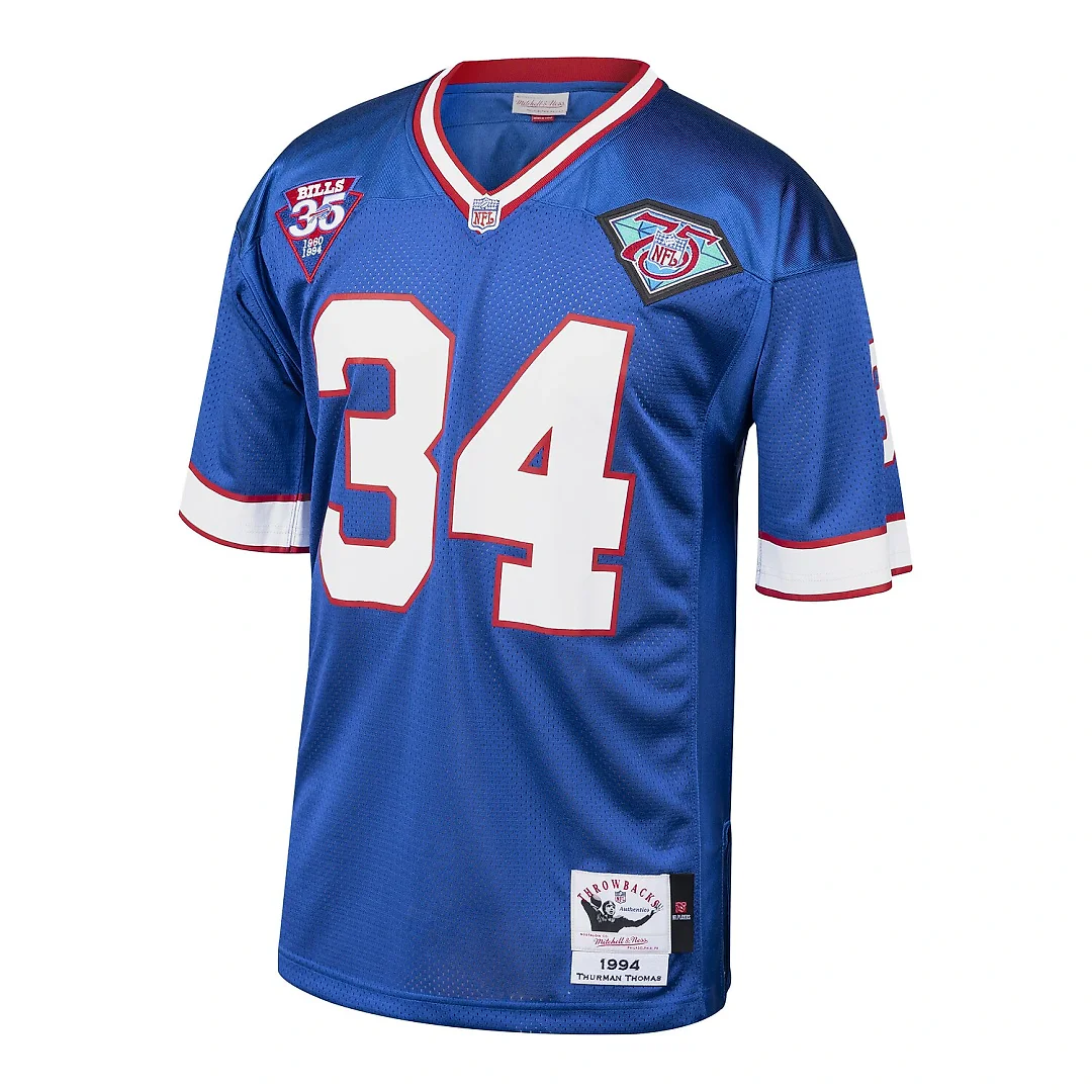 Zennovawear Thurman Thomas Buffalo Bills 1985 Authentic Throwback Retired Player Jersey - Royal