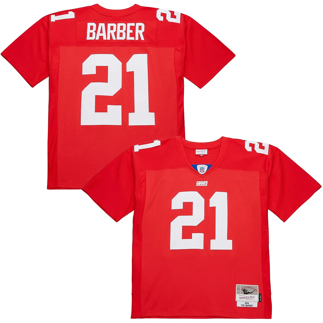 Zennovawear Tiki Barber New York Giants 2004 Legacy Replica Jersey - Red