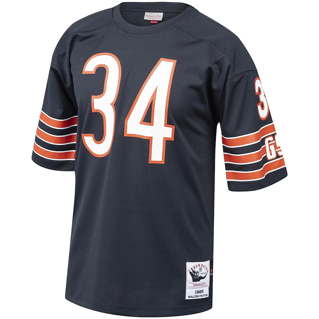 Zennovawear Walter Payton Chicago Bears 1985 Authentic Throwback Retired Player Jersey - Navy