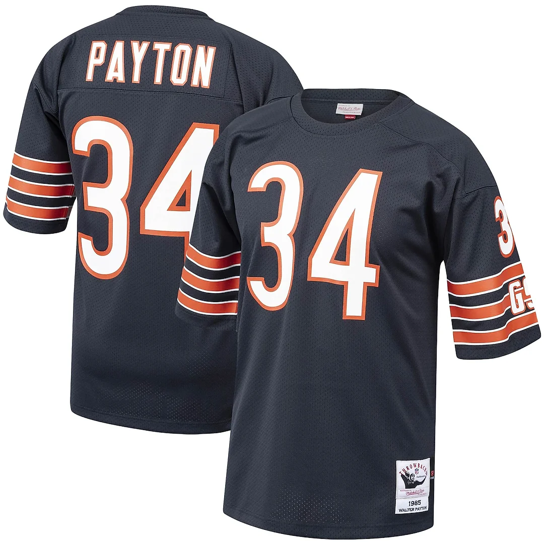 Zennovawear Walter Payton Chicago Bears 1985 Authentic Throwback Retired Player Jersey - Navy