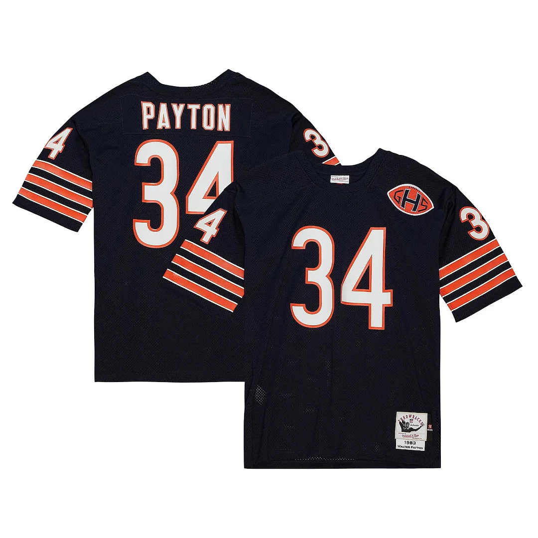 Zennovawear Walter Payton Chicago Bears 1983 Authentic Throwback Retired Player Jersey - Navy