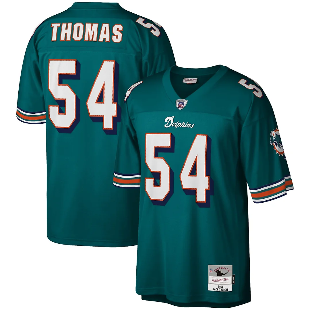 Zennovawear Zach Thomas Miami Dolphins Legacy Replica Jersey - Aqua