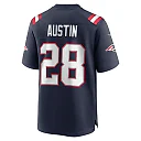 Zennovawear Men's New England Patriots Alex Austin Navy Game Jersey