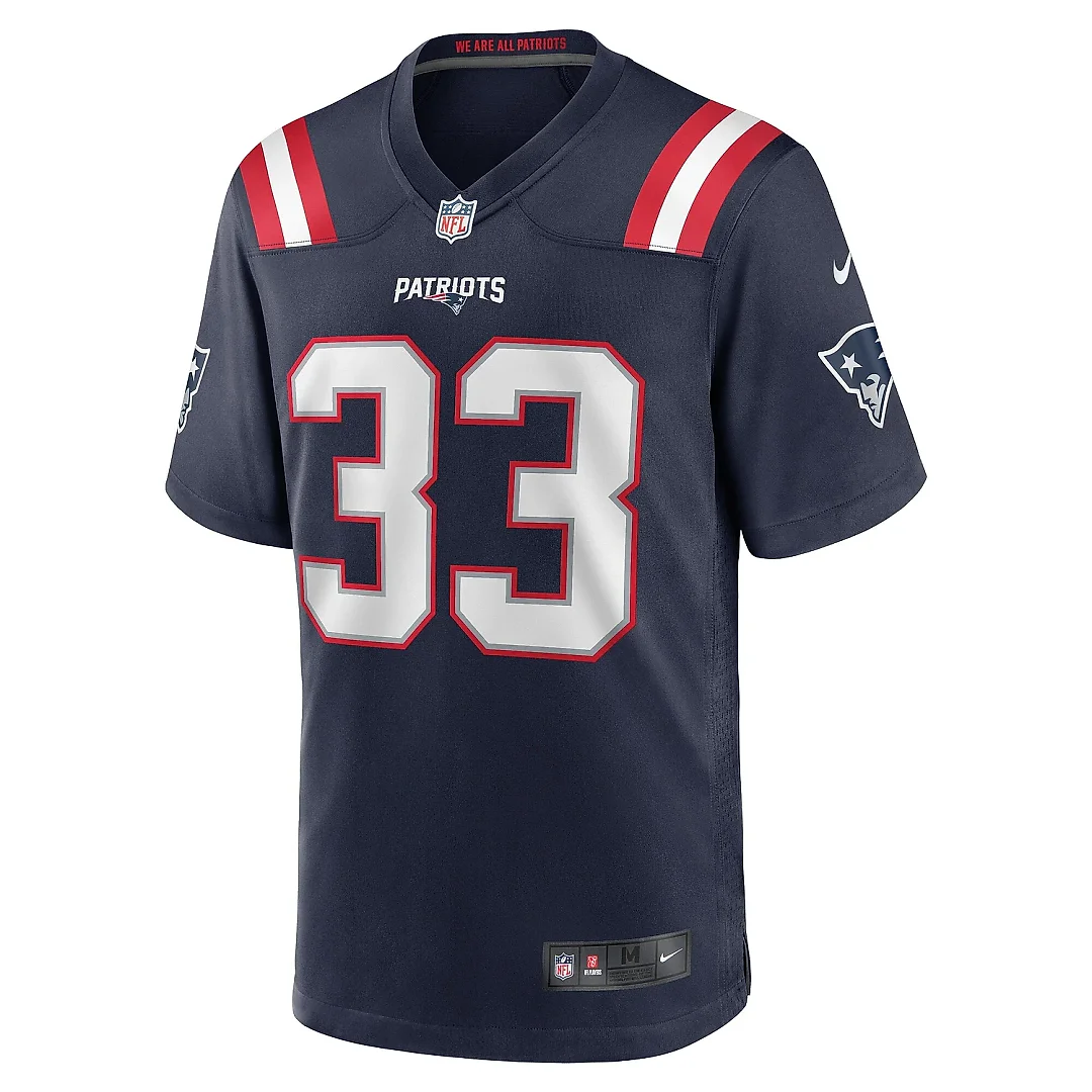 Zennovawear Men's New England Patriots Anfernee Jennings Navy Team Game Jersey