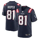 Zennovawear Men's New England Patriots Austin Hooper Navy Game Jersey