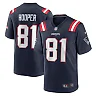 Zennovawear Men's New England Patriots Austin Hooper Navy Game Jersey