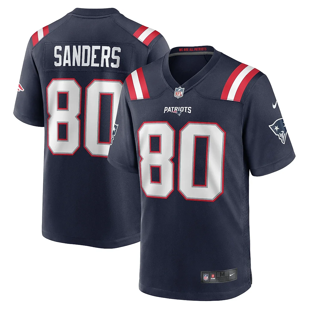 Zennovawear Men's New England Patriots Braylon Sanders Navy Game Jersey