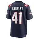 Zennovawear Men's New England Patriots Brenden Schooler Navy Game Player Jersey