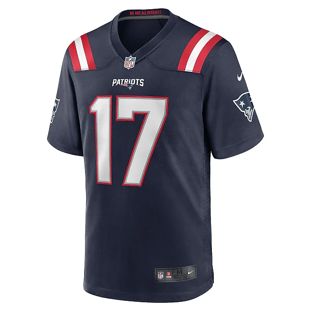 Zennovawear Men's New England Patriots Bryce Baringer Navy Team Game Jersey