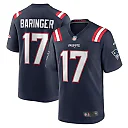 Zennovawear Men's New England Patriots Bryce Baringer Navy Team Game Jersey