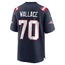 Zennovawear Men's New England Patriots Caedan Wallace Navy Game Jersey