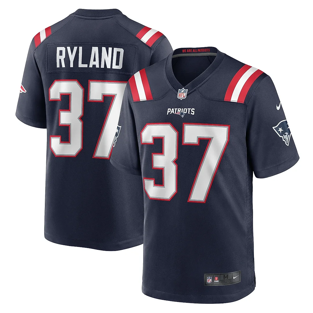 Zennovawear Men's New England Patriots Chad Ryland Navy Team Game Jersey