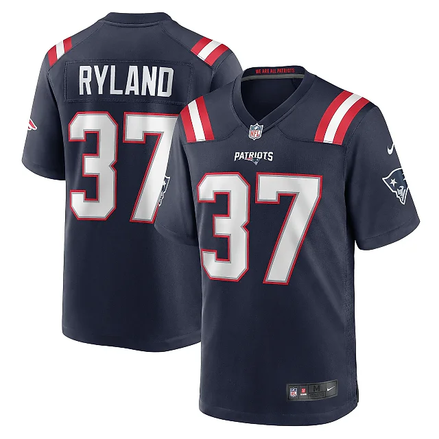 Zennovawear Men's New England Patriots Chad Ryland Navy Team Game Jersey