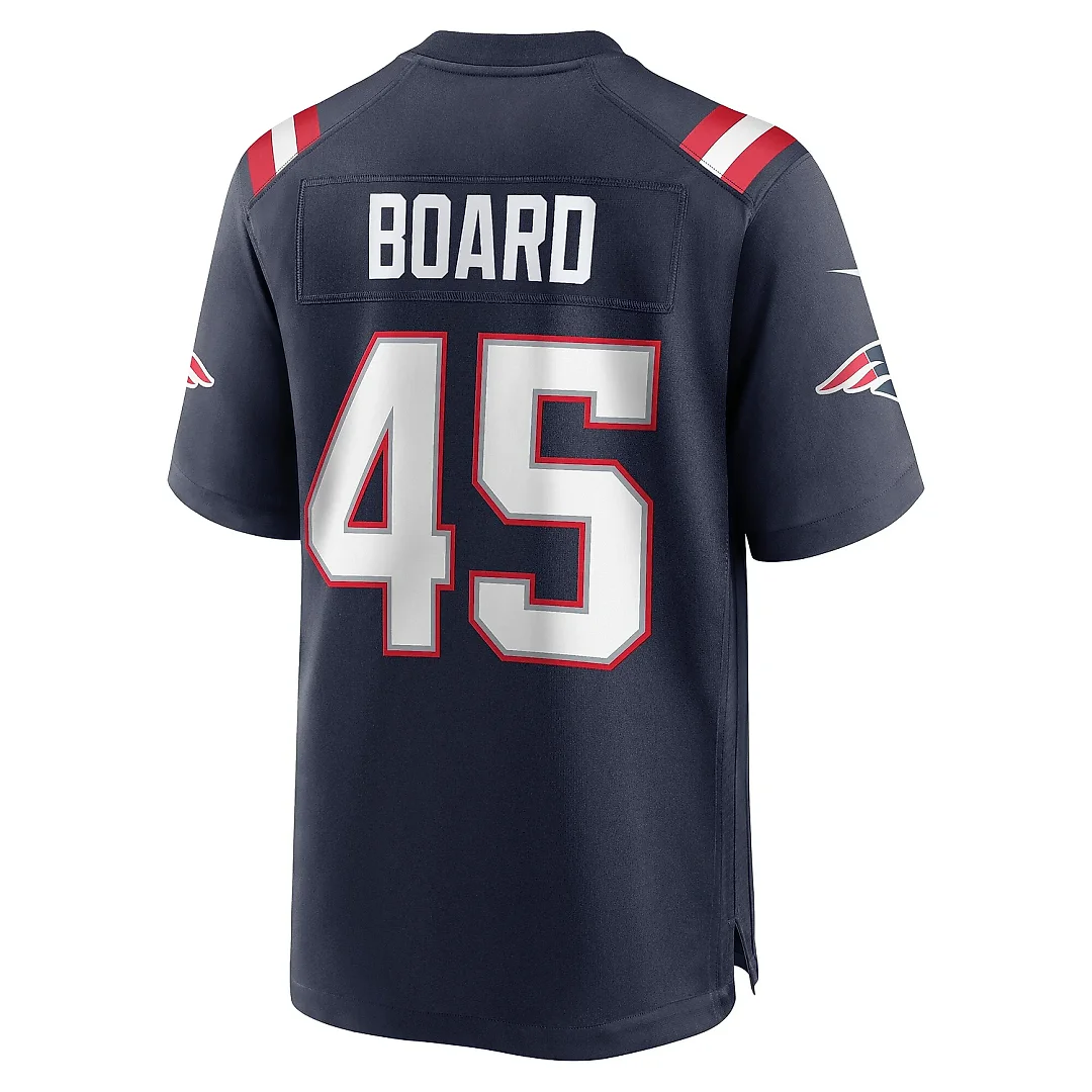 Zennovawear Men's New England Patriots Chris Board Navy Game Player Jersey