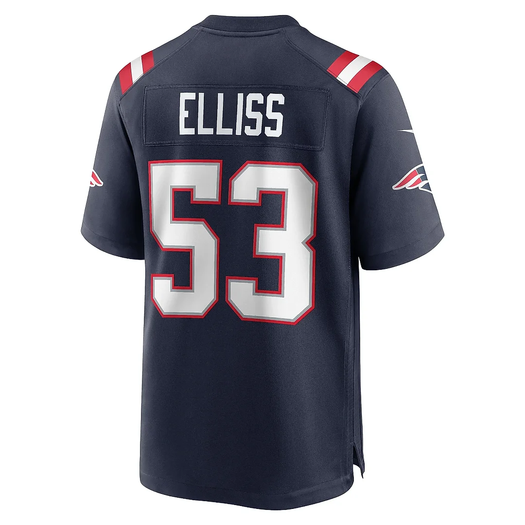 Zennovawear Men's New England Patriots Christian Elliss Navy Game Jersey
