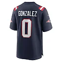 Zennovawear Men's New England Patriots Christian Gonzalez Navy Team Game Jersey
