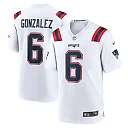 Zennovawear Men's New England Patriots Christian Gonzalez White Game Jersey