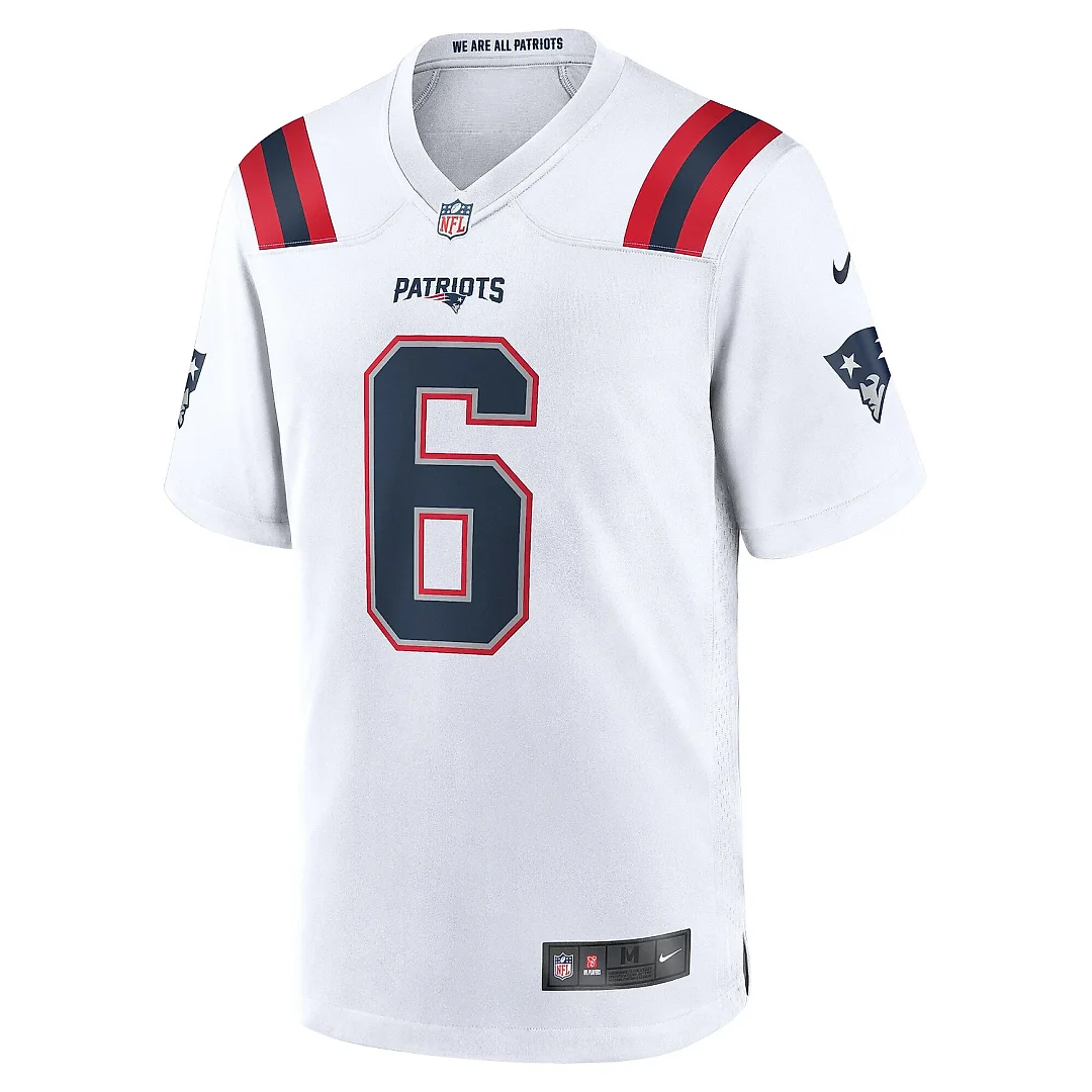 Zennovawear Men's New England Patriots Christian Gonzalez White Game Jersey