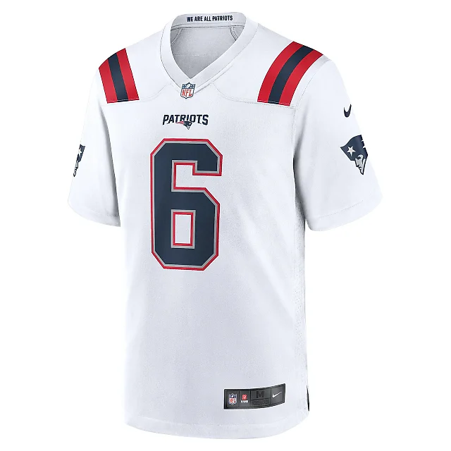Zennovawear Men's New England Patriots Christian Gonzalez White Game Jersey