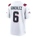 Zennovawear Men's New England Patriots Christian Gonzalez White Game Jersey