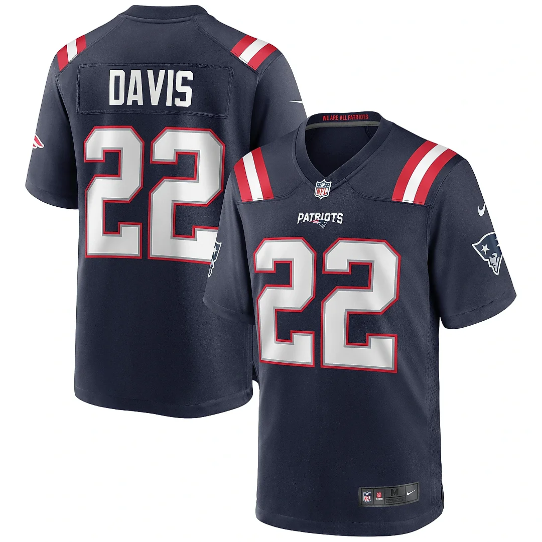 Zennovawear Men's New England Patriots Cody Davis Navy Game Jersey