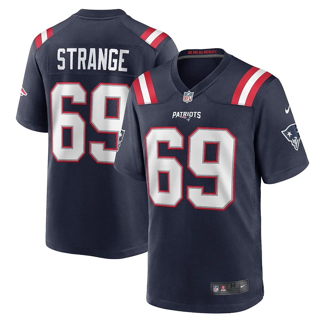 Zennovawear Men's New England Patriots Cole Strange Navy Player Game Jersey