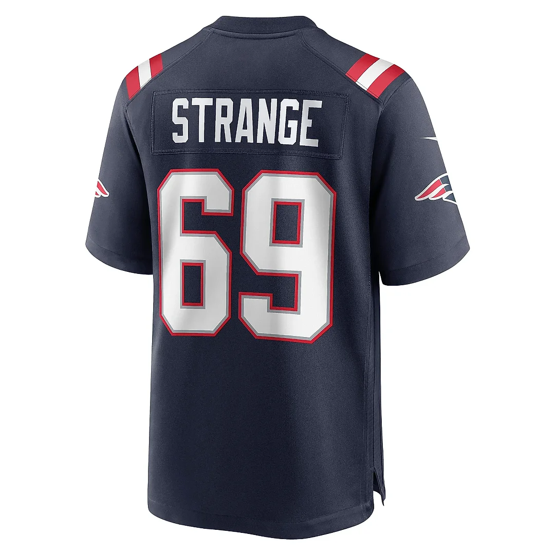 Zennovawear Men's New England Patriots Cole Strange Navy Player Game Jersey