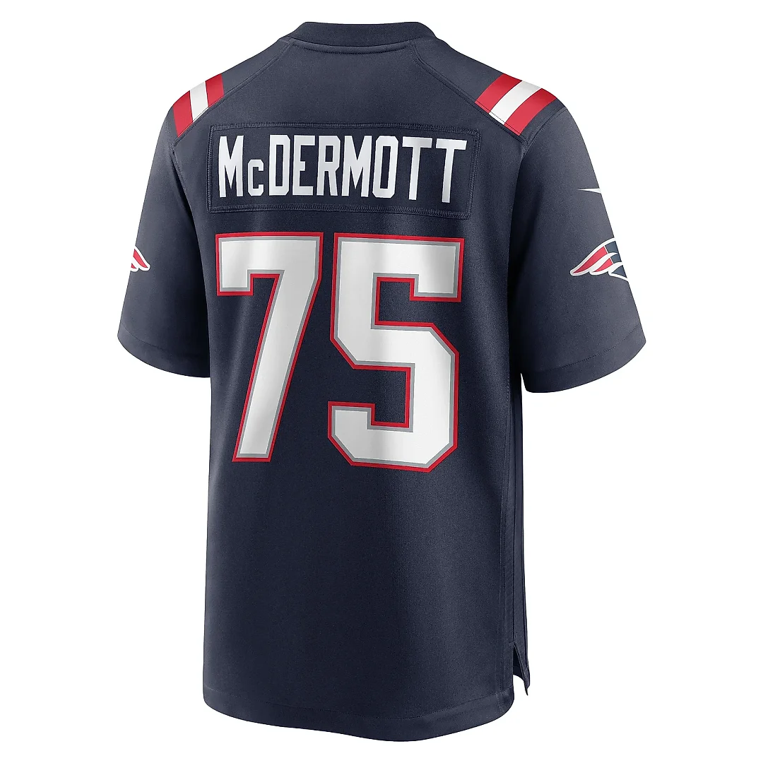 Zennovawear Men's New England Patriots Conor McDermott Navy Home Game Player Jersey