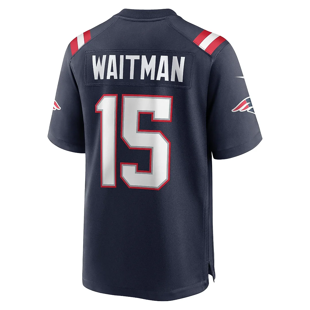 Zennovawear Men's New England Patriots Corliss Waitman Navy Game Jersey
