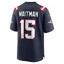 Zennovawear Men's New England Patriots Corliss Waitman Navy Game Jersey