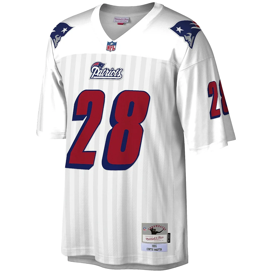 Zennovawear Men's New England Patriots Curtis Martin Mitchell & Ness White Legacy Jersey