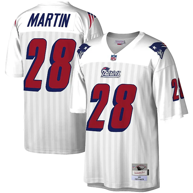 Zennovawear Men's New England Patriots Curtis Martin Mitchell & Ness White Legacy Jersey