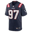 Zennovawear Men's New England Patriots DaMarcus Mitchell Navy Game Player Jersey