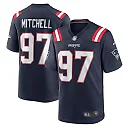 Zennovawear Men's New England Patriots DaMarcus Mitchell Navy Game Player Jersey