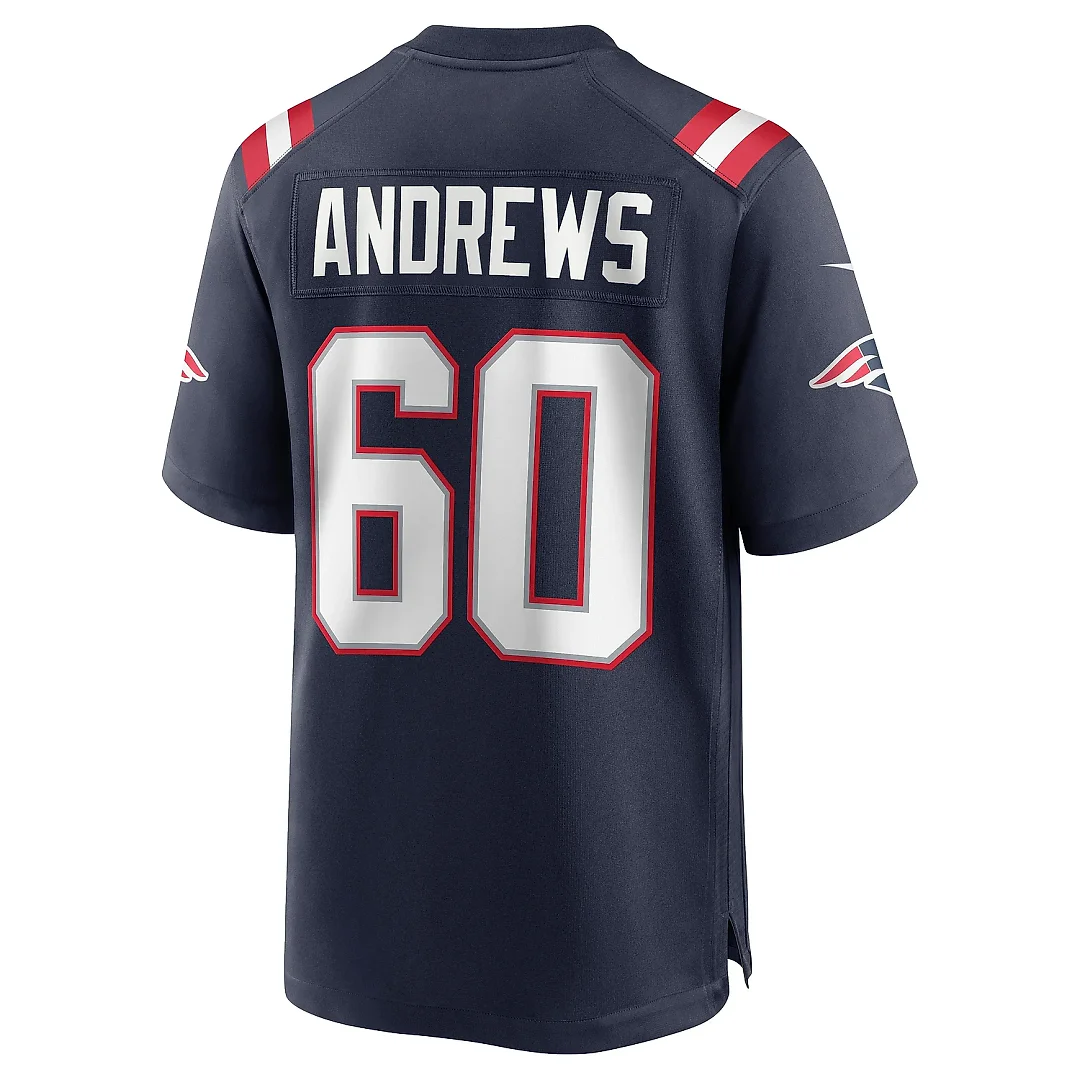 Zennovawear Men's New England Patriots David Andrews Navy Game Jersey