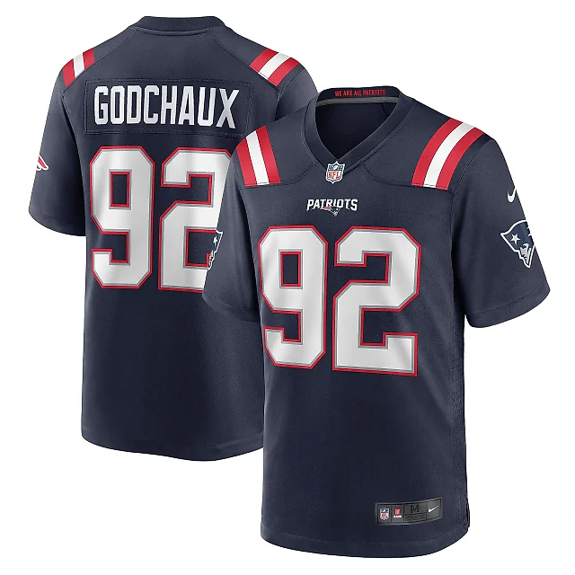 Zennovawear Men's New England Patriots Davon Godchaux Navy Game Jersey