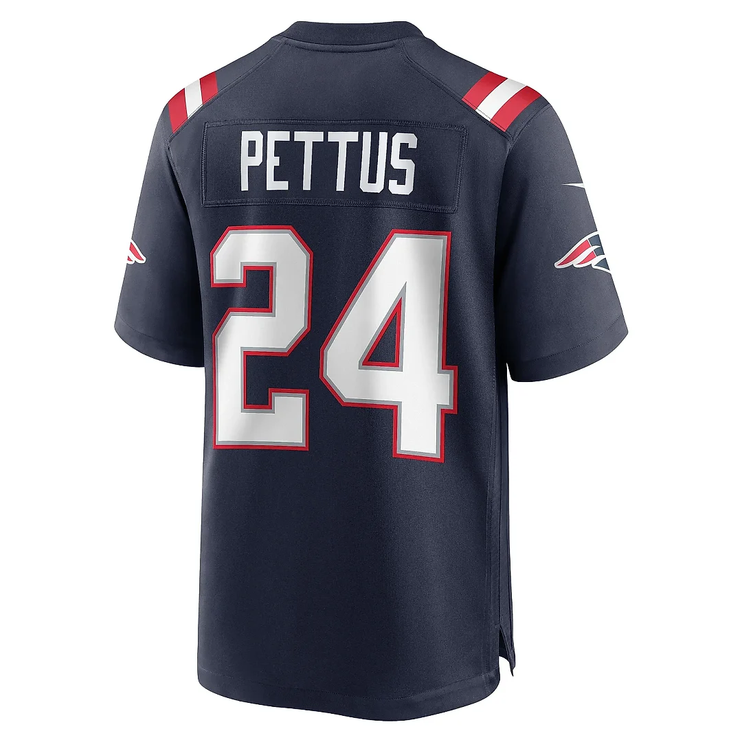 Zennovawear Men's New England Patriots Dell Pettus Navy Game Jersey