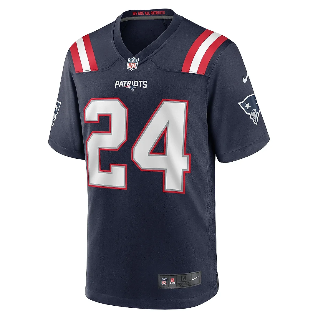 Zennovawear Men's New England Patriots Dell Pettus Navy Game Jersey