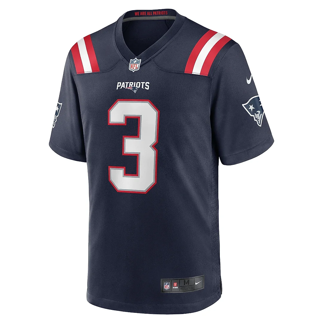 Zennovawear Men's New England Patriots Demario Douglas Navy Game Jersey